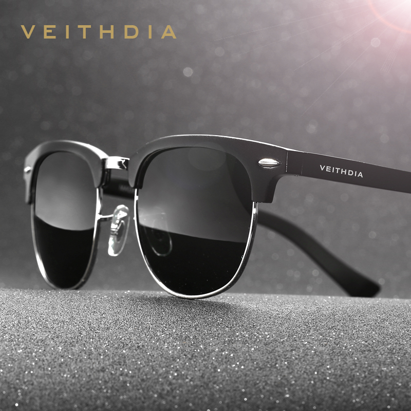Veithdia Retro Unisex Aluminum Magnesium Mens Sunglasses Polarized
