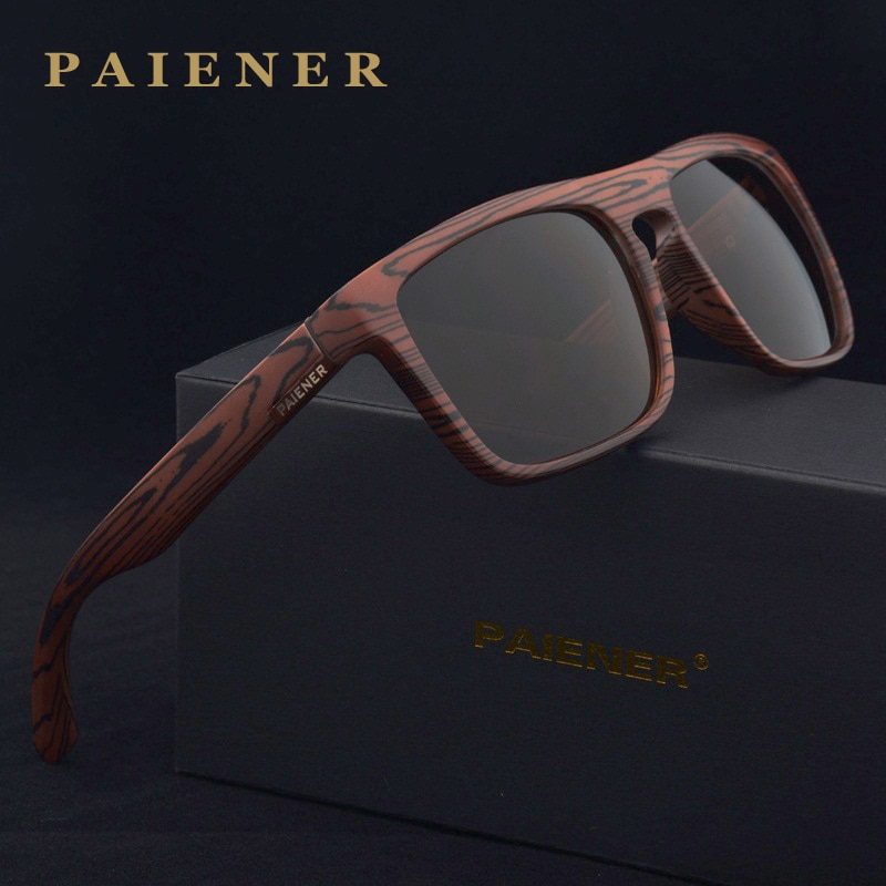 Sunglasses Women Men Retro Imitation Bamboo Wood Polarized Sport Goggles Eyewear