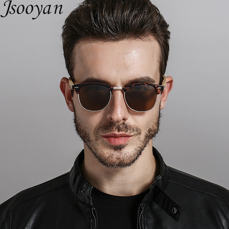 Jsooyan Polarized Sunglasses Men Wooden 