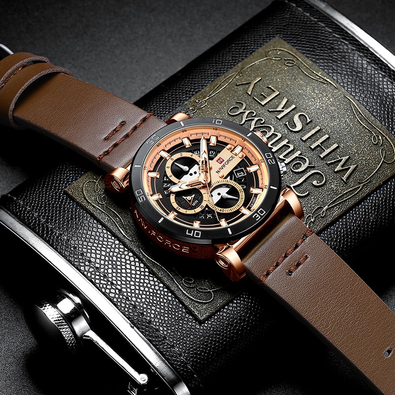 branded leather watches for men