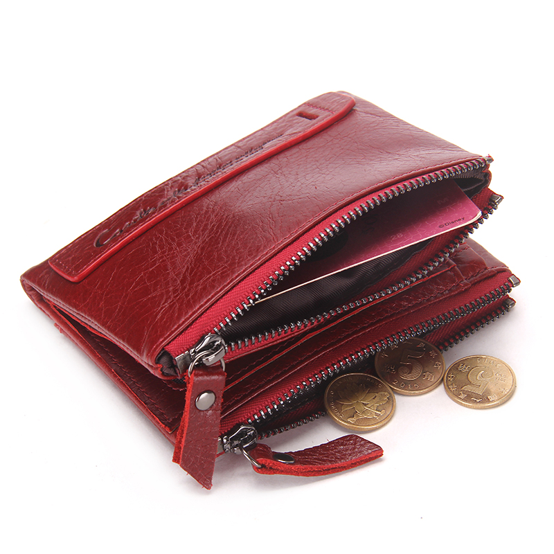 2018 Fashion Genuine Leather Women Wallet Bi-fold Wallets ID Card Holder Coin Purse With Double ...