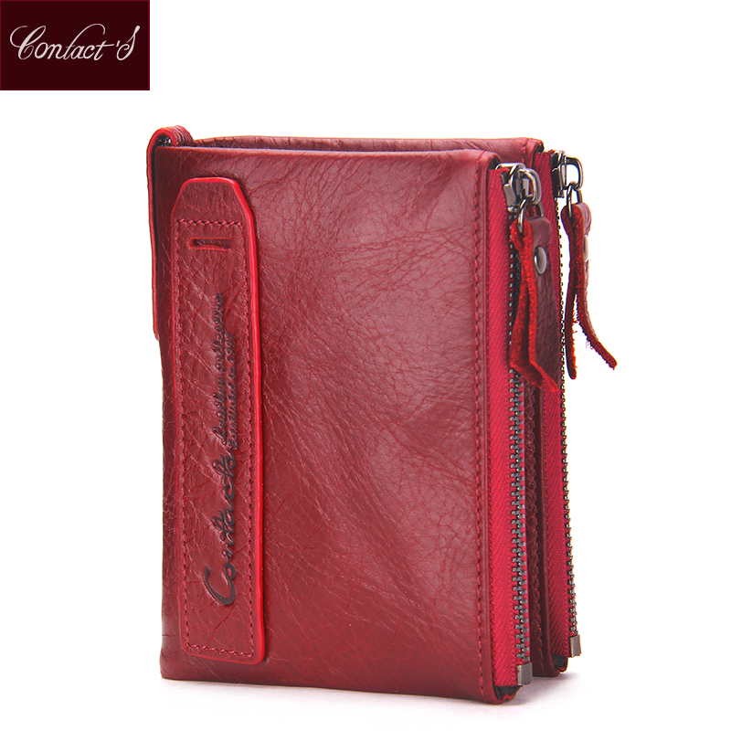 2018 Fashion Genuine Leather Women Wallet Bi-fold Wallets ID Card Holder Coin Purse With Double ...