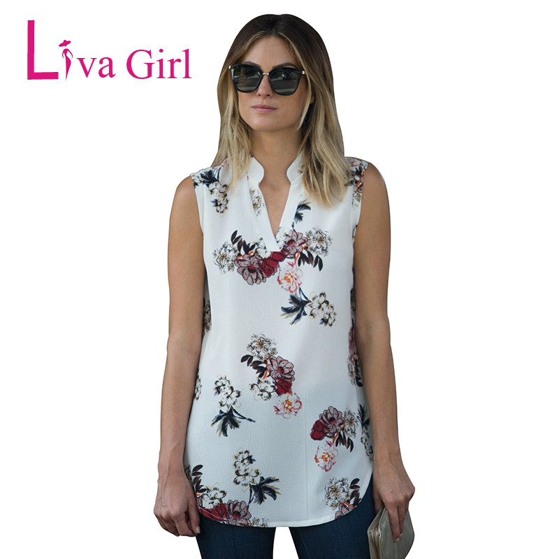 Liva Girl Chiffon Top Shirt Women Blouse Casual Sleeveless