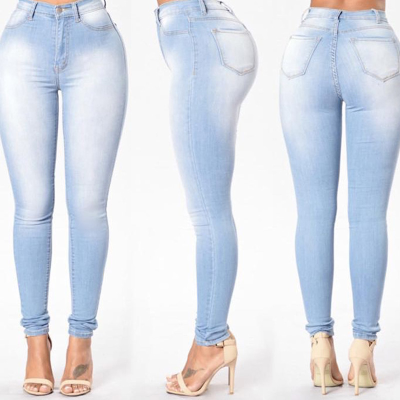 Women’s Grinding White Elastic Skinny Stretch Jeans Plus Size 3XL High ...