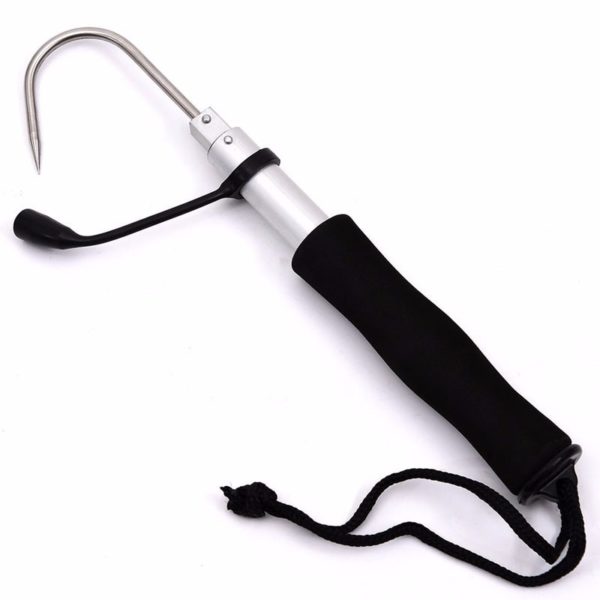 Telescopic Retractable Fish Gaff Stainless Ice Sea Fishing Spear Hook ...