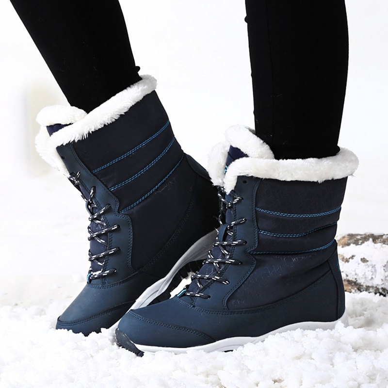 Women Boots Waterproof Winter Shoes Women Snow Boots Platform Keep Warm ...