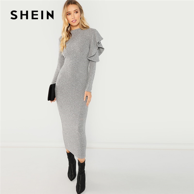 shein grey dress